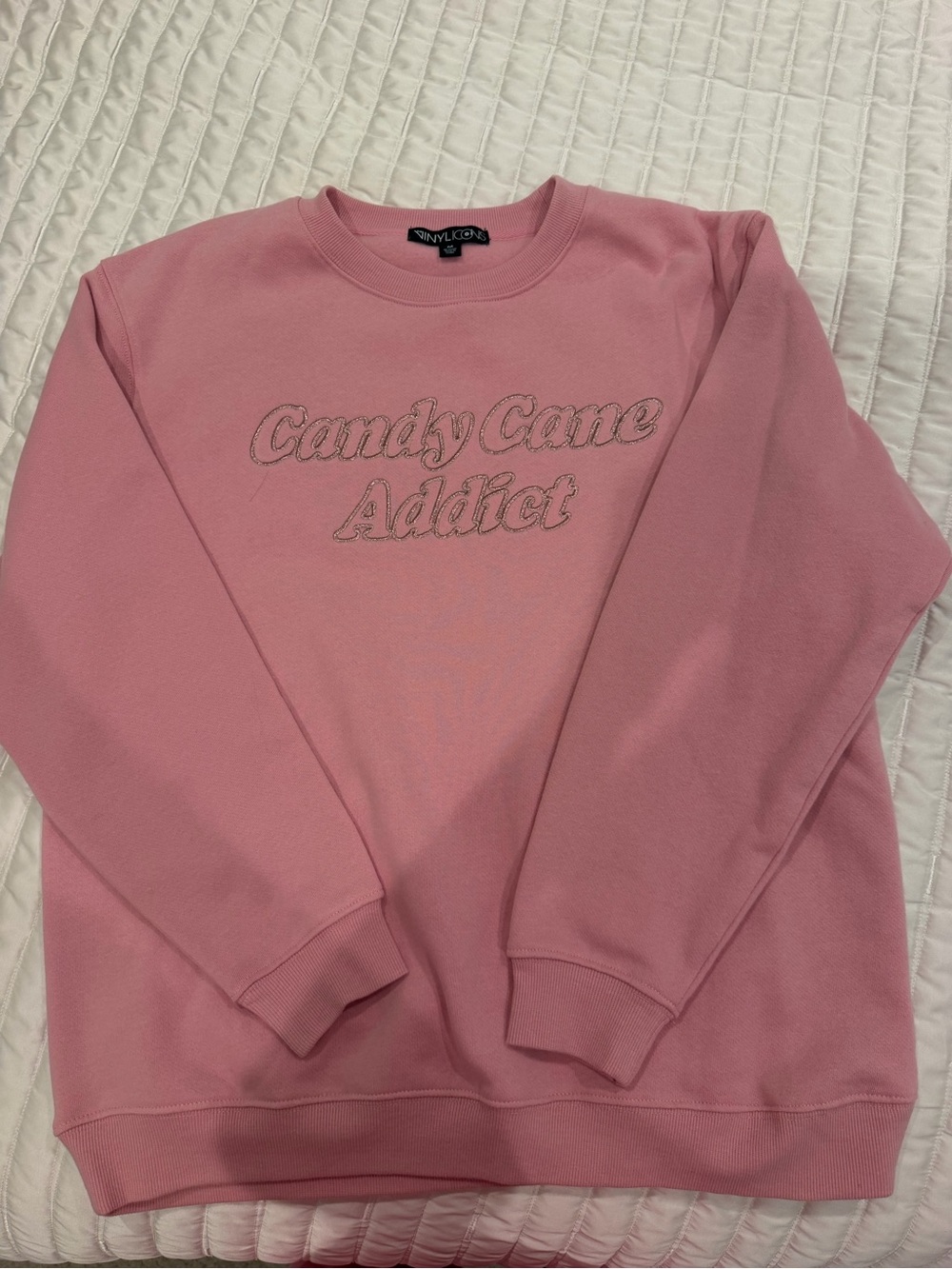 Nylon Pink 'Candy Cane Addict' Crewneck Sweatshirt